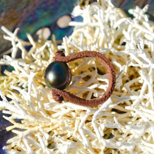 Bague une perle noir de Tahiti - 10.5mm