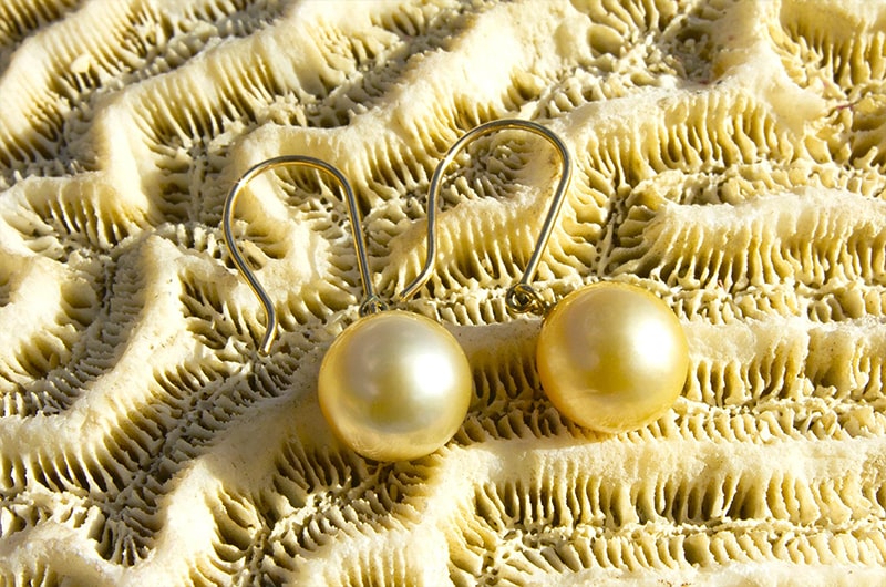 Boucles d'oreilles perles d'Australie