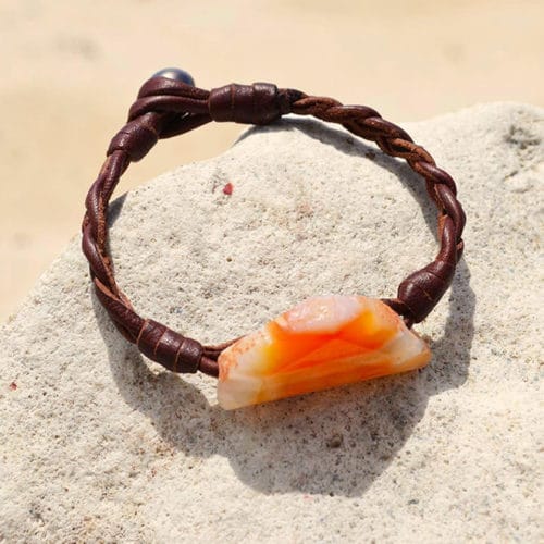 Bracelet agate et perle de Tahiti