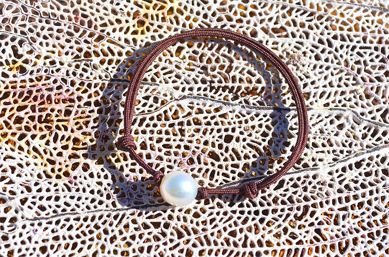 Bracelet ajustable une perle blanche d’Australie (8,5mm)