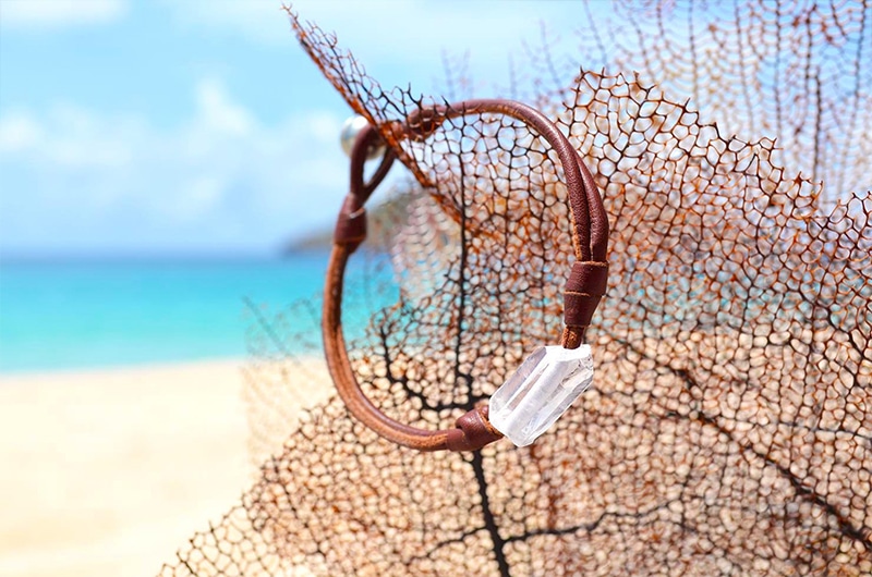 Bracelet perle de Tahiti et cristal de roche