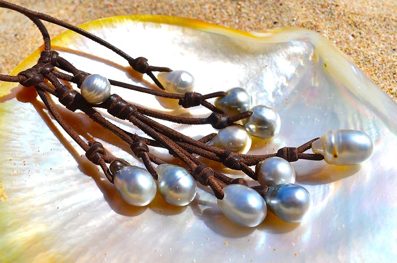 Collier grappe 11 perles de Tahiti