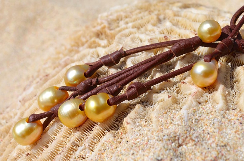 Collier grappe 7 perles d'Australie semi-baroques