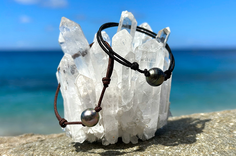 Bracelet ajustable avec perle de Tahiti baroque personnalisable | Kalinas Perles