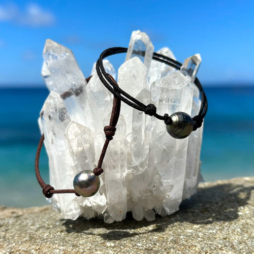 Bracelet ajustable avec perle de Tahiti baroque personnalisable | Kalinas Perles