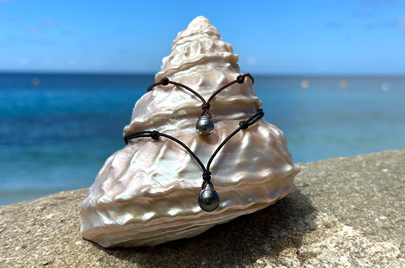 Collier ajustable avec perle de Tahiti baroque personnalisable