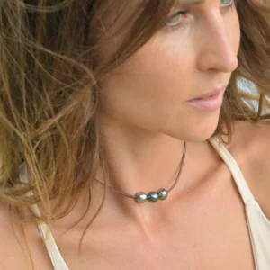 Collier Sautoir 5 Perles de Tahiti, seconde vue