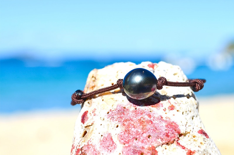 produit: Adjustable bracelet 1 Tahitian Pearls (10mm)