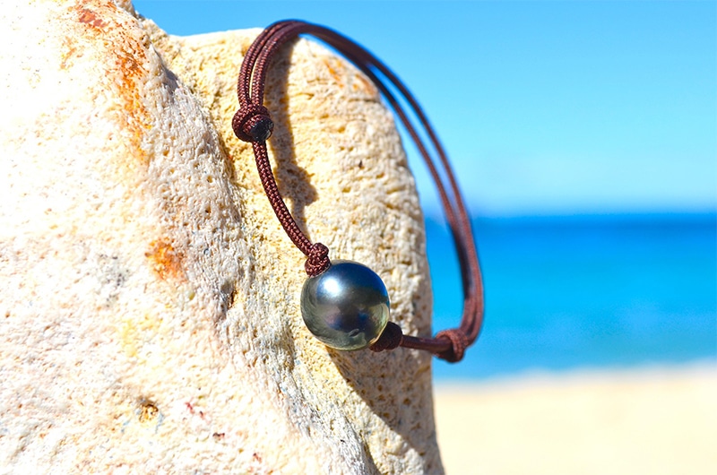 produit: Adjustable bracelet 1 Tahitian Pearls (10mm)