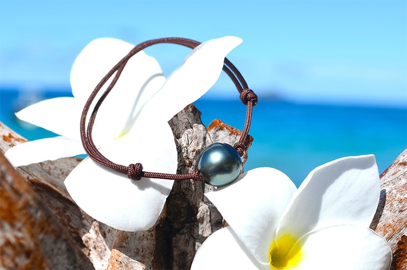 produit: Adjustable bracelet 1 Semi Baroque Tahitian Pearl (11,5mm)