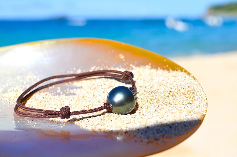 produit: Adjustable bracelet 1 Semi Baroque Tahitian Pearl (11,5mm)