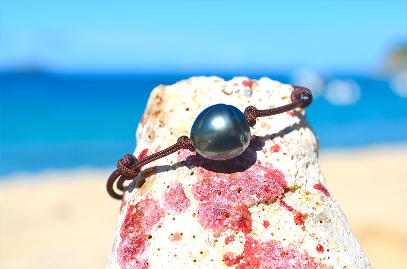 produit: Adjustable bracelet 1 Semi Baroque Tahitian Pearl (11,5mm)