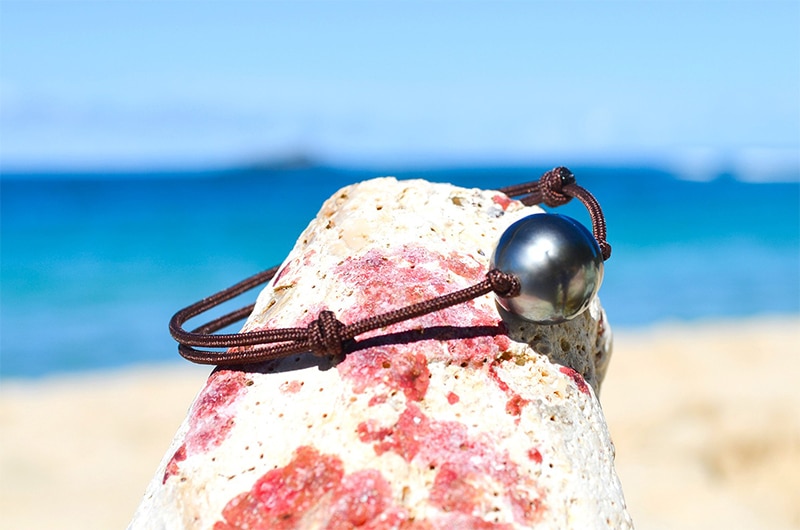 produit: Adjustable bracelet 1 Tahitian Pearls (12,5mm)