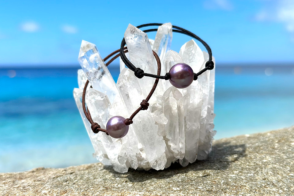 produit: Adjustable semi-round freshwater pearl bracelet