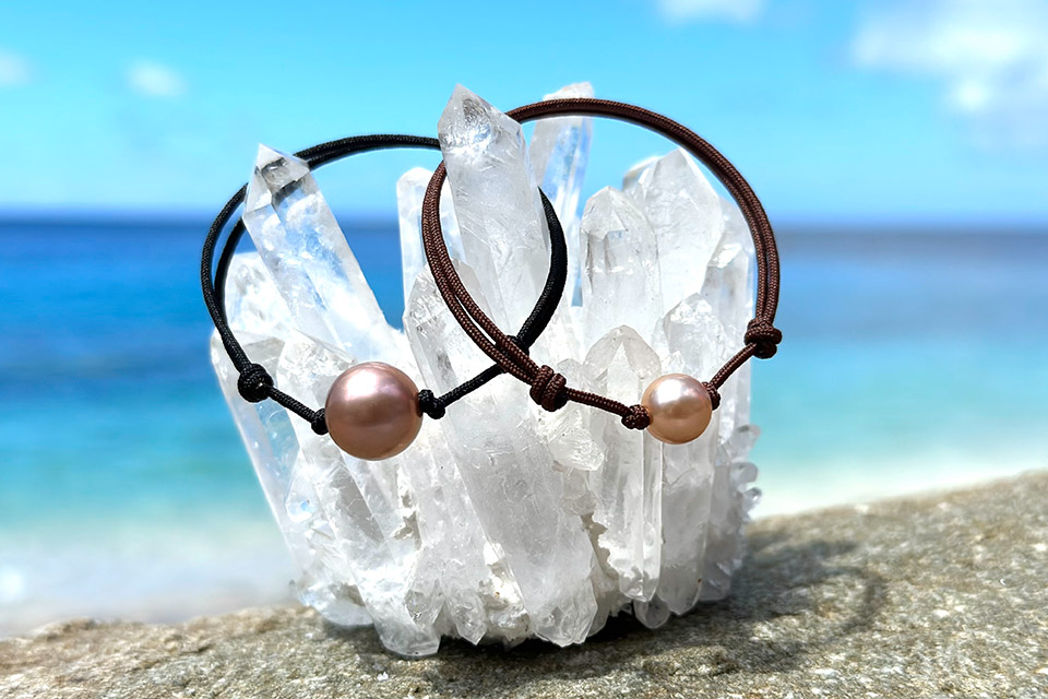 produit: Adjustable semi-round freshwater pearl bracelet