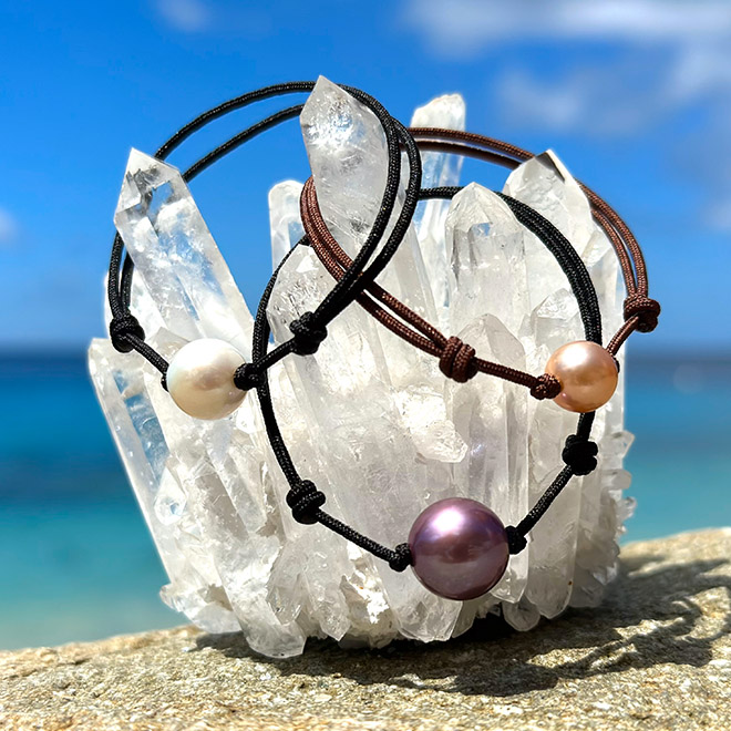 produit: Adjustable semi-round freshwater pearl bracelet