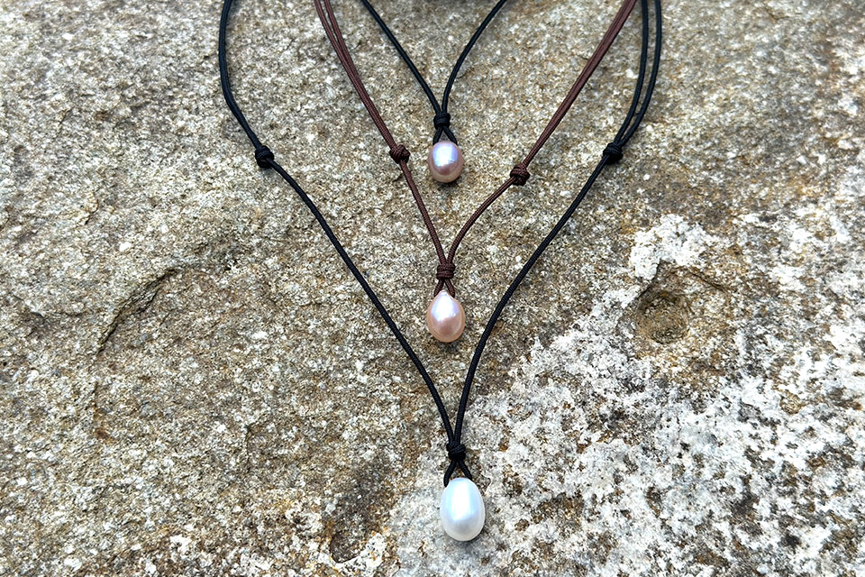 produit: Adjustable freshwater pearl drop necklace Customizable