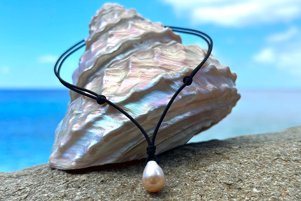 produit: Adjustable freshwater pearl drop necklace Customizable