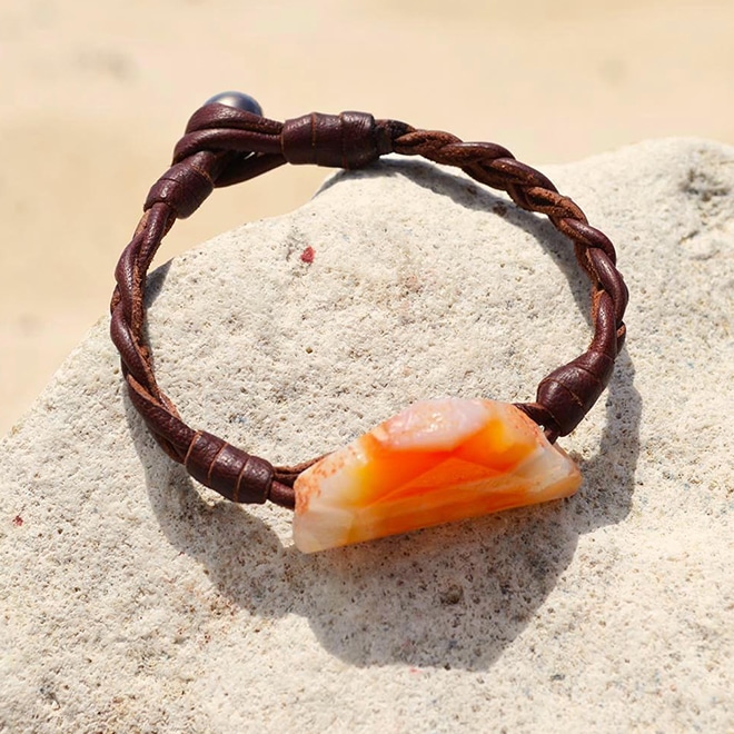 produit: Bracelet agate et perle de Tahiti