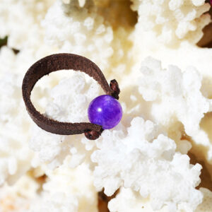 8 mm Amethyst Leather Ring, second view