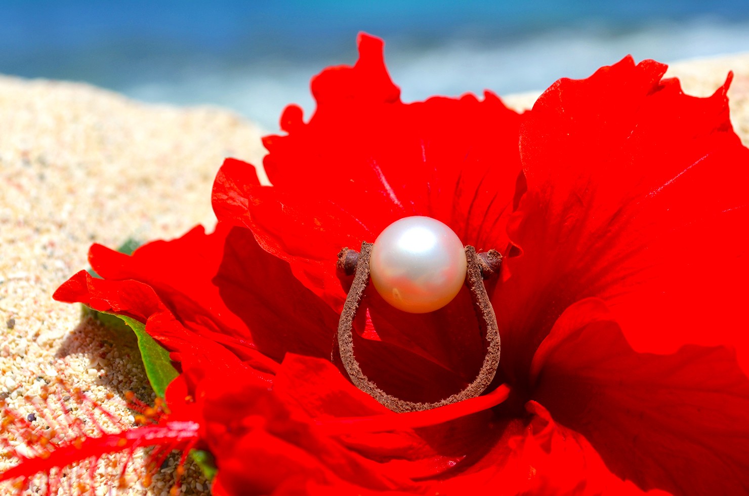 produit: Bague 1 perle d'Australie blanche (12mm)