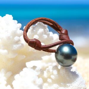 Bague 1 Perle Noire de Tahiti 11,5mm, seconde vue
