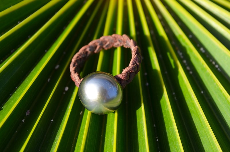 produit: Bague tressée 1 perle de Tahiti - 12,5mm