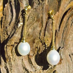 Australian White Pearl Earrings, second view
