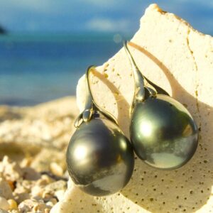 Tahitian Pearl Earrings 11.5mm, second view
