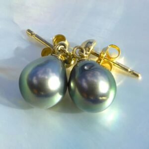 Tahitian Pearl Earrings 9.5mm, second view
