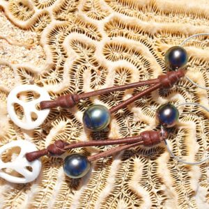 Peace & Love Hoops with Tahitian Pearls, second view