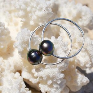 Round Tahitian Pearl Hoops, second view