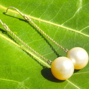 Australian Gold Pearl Earrings, second view