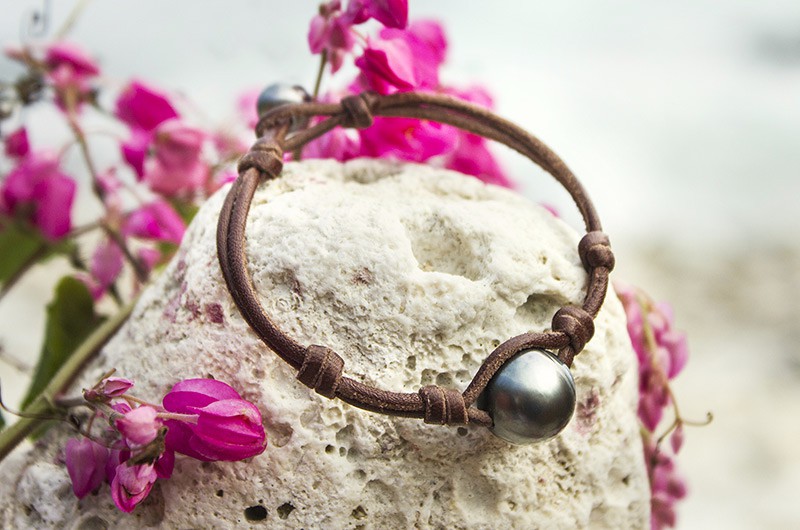 produit: Bracelet une perle ronde de Tahiti