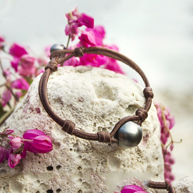 produit: Bracelet une perle ronde de Tahiti