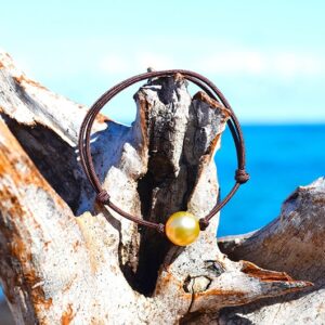 Adjustable 9 mm Golden Australian Pearl Bracelet, second view