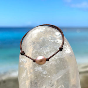Bracelet Ajustable Perle Eau Douce Ovale, seconde vue