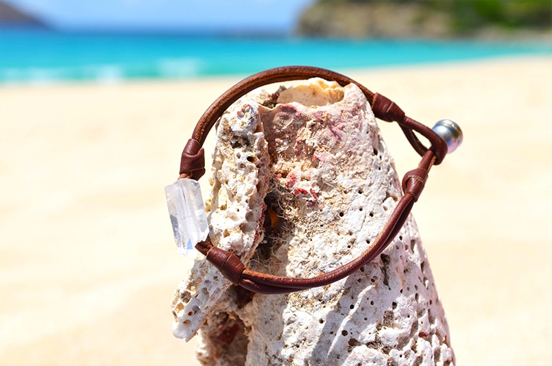 produit: Bracelet perle de Tahiti et cristal de roche