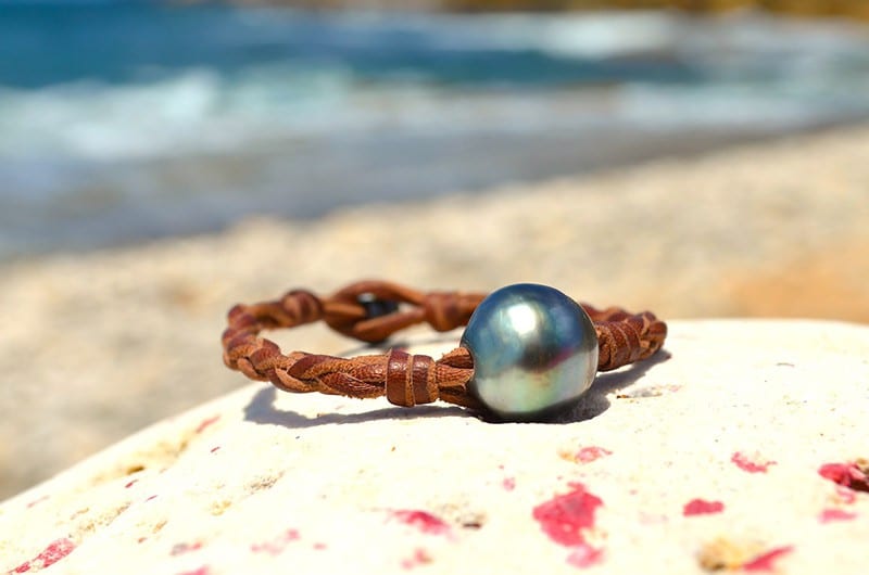 produit: Bracelet tressé une perle baroque de Tahiti