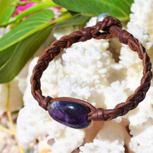 Bracelet Tressé 6 Fils Amethyste et Perle d’Australie, seconde vue