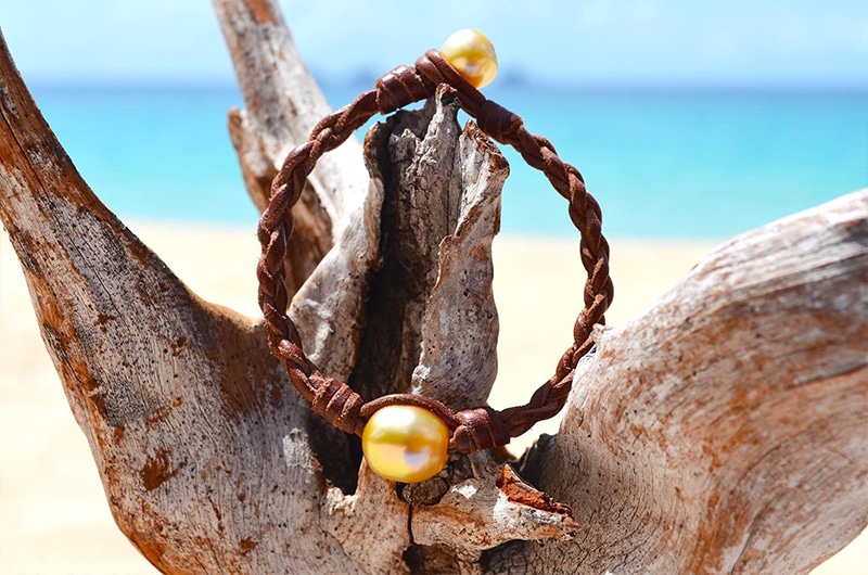 produit: Braided bracelet 1 Australian Pearl