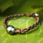Bracelet Tressé 2 Perles de Tahiti