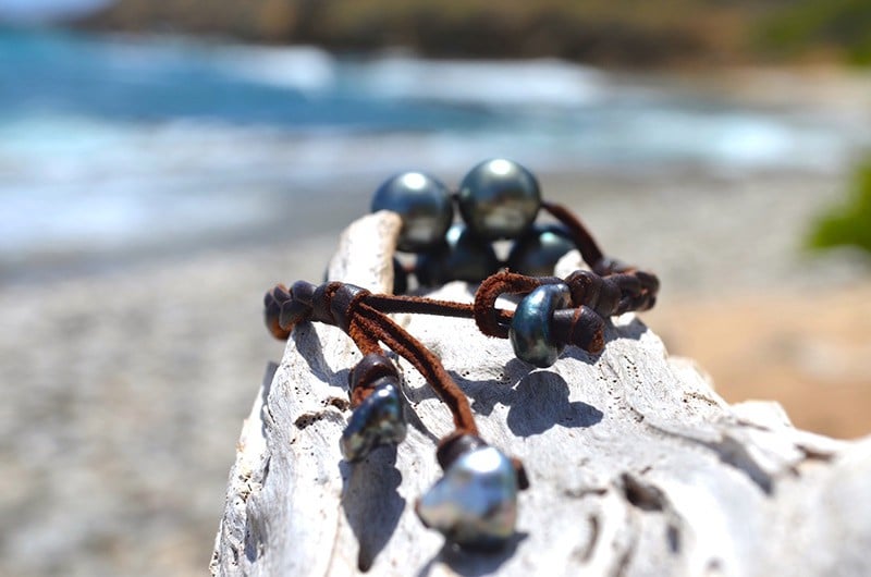 produit: Braided bracelet 7 Tahitian pearls