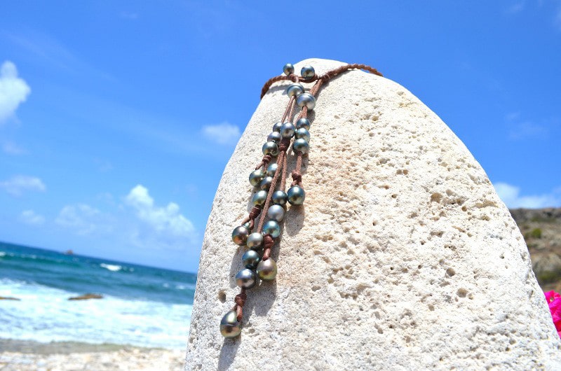 produit: Braided Necklace 25 Tahitian Pearls