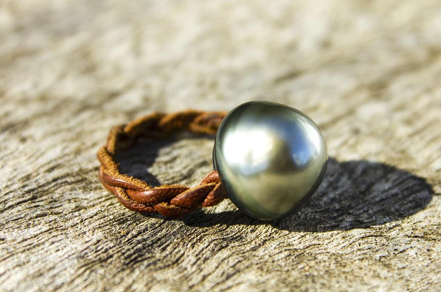 produit: Braided Ring 1 Tahitian pearl (14,5mm)