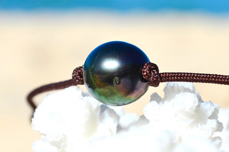 produit: Chocker Necklace 1 semi-round Tahitian Pearl (10,5mm)