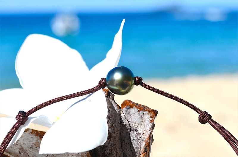 produit: Chocker Necklace 1 semi-round Tahitian Pearl (10mm)