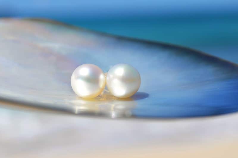 produit: Clous d'oreilles perles blanches d'Australie