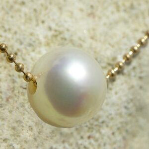 Gold Necklace and White Australian Pearl, second view