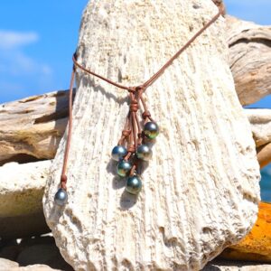 Collier Grappe de 5 Perles de Tahiti, vue principale